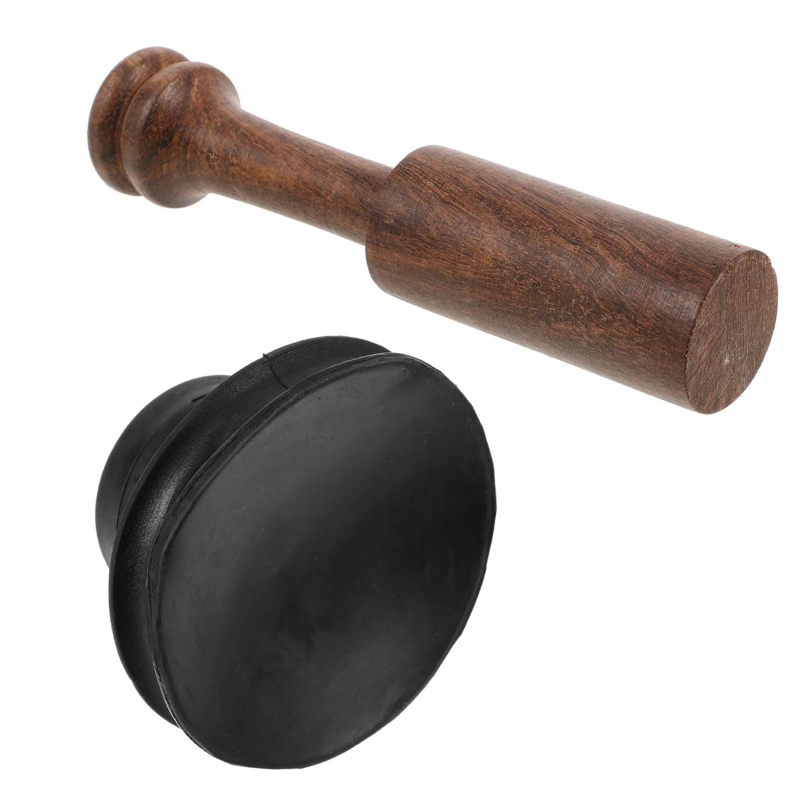 

Peach Wood Mallet Singing Bowl Strong Suction Rubber Handle Tool Accessories Sound Bowl Lifter Practical Durable