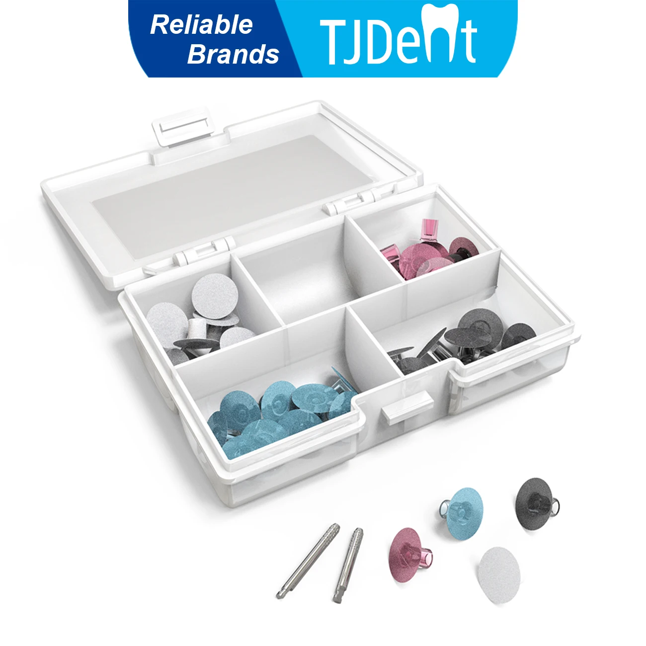 TJDent 40pcs/Box Dental Polishing Disc Composite Finishing Resin Discs With 2 Mandrel Dentistry Teeth Whitening Materials Tools