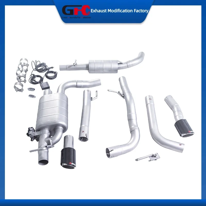 GFC Catback Valvetronic Muffler for Golf 4 Mk4 1.6L 1.8L 2.0L 2004-2008 High Performance 304 Stainless Steel Car Exhaust Pipe