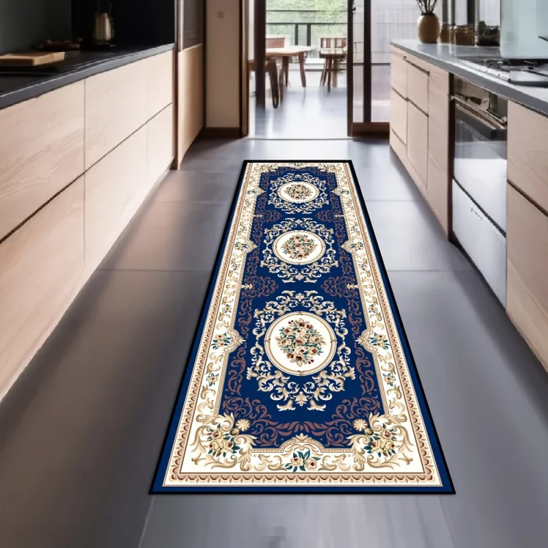 VIKAMA Crystal Velvet Soft And Non-Slip Vintage Boho Persian Carpet Laundry Room Hallway Kitchen Living Room Bedroom Mat