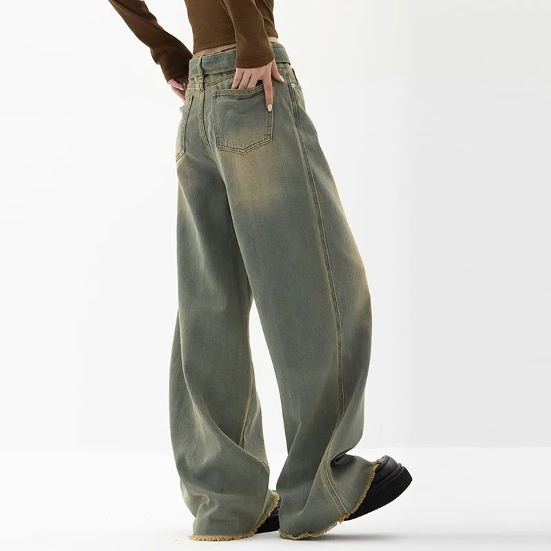 Deeptown Vintage Trashy Y2k Oversize Jeans Woman Grunge Streetwear Wide Leg Denim Pants Harajuku Casual Hippie Baggy Trousers