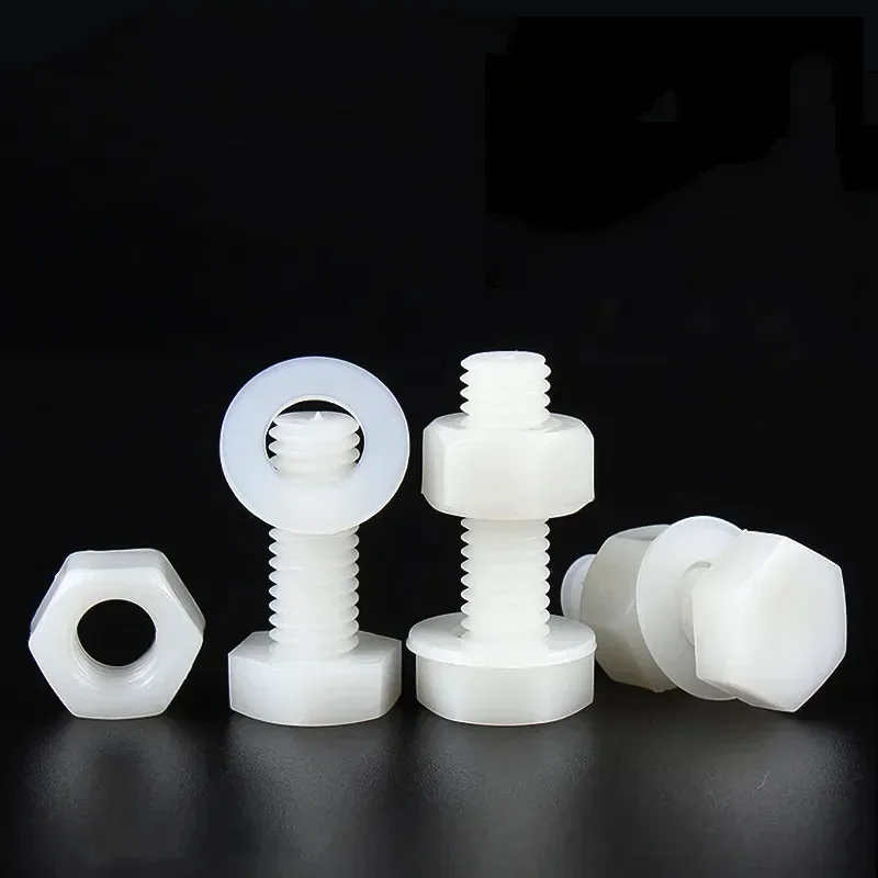 

Metric Threaded Insulated Plastic Bolts White Outer Hex Nylon Screws Nuts Washer Set