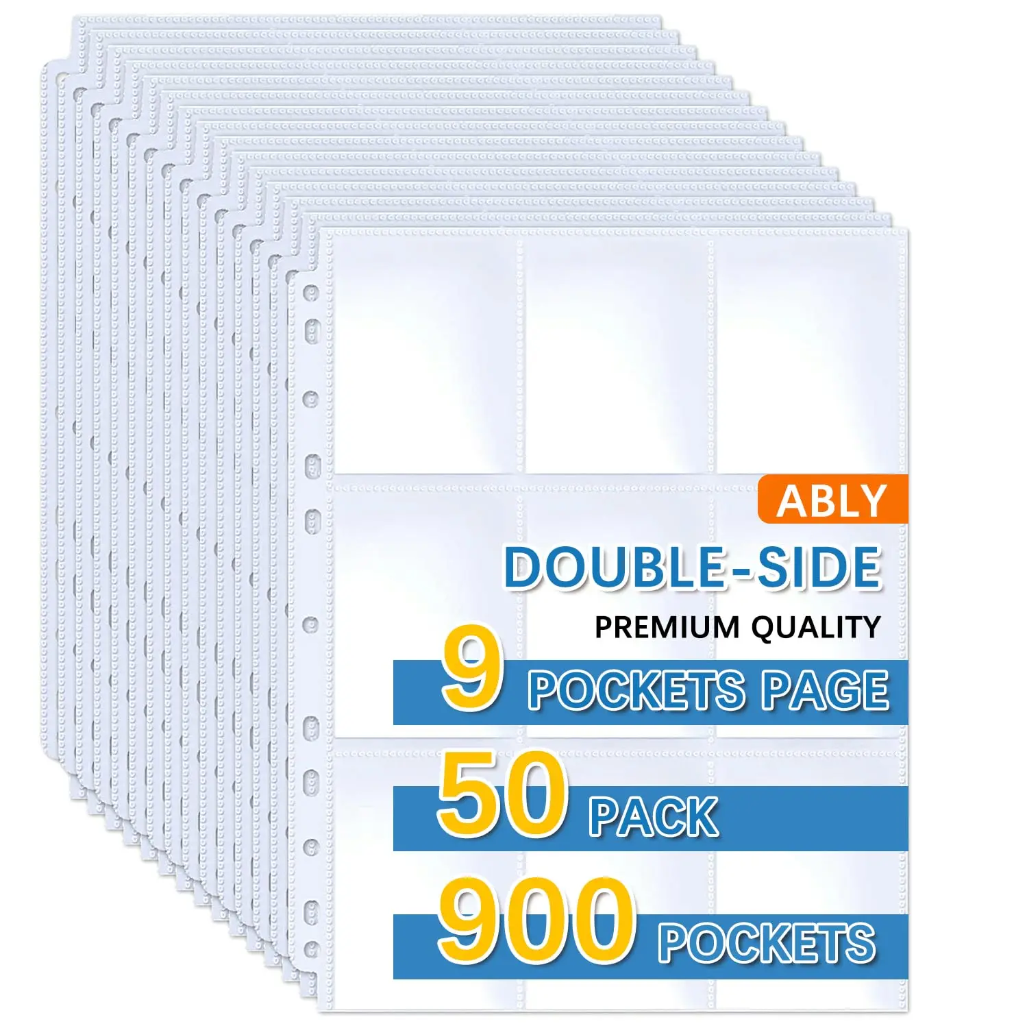 

50-250 упаковок, 9 карманных защитных чехлов для страниц, рукава для карт, двухсторонний держатель, страницы для переплета, альбом, подходящий для игровых спортивных карт YuGiOh MTG