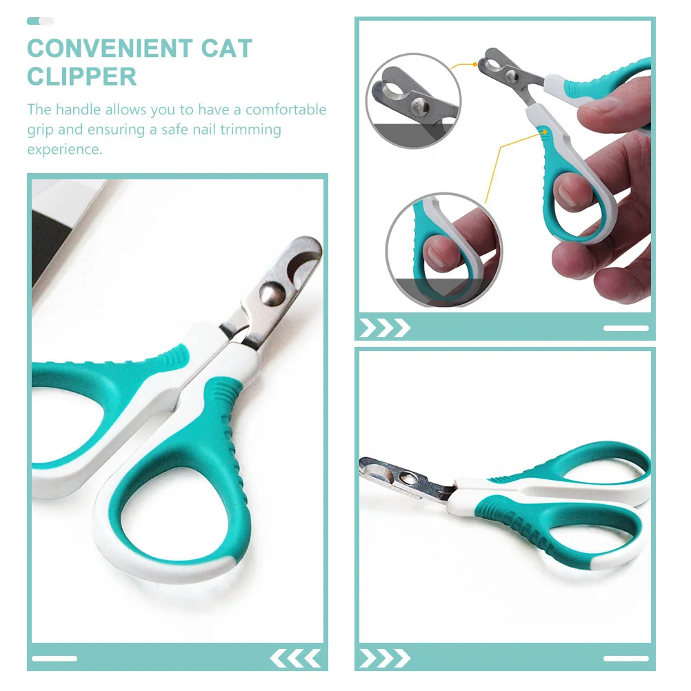 

Sky-Blue Portable Cat Nail Clipper Stainless Steel Pet Nail Trimmer for Dogs Cats Small Medium Large Animals Anti-Cutting Blood