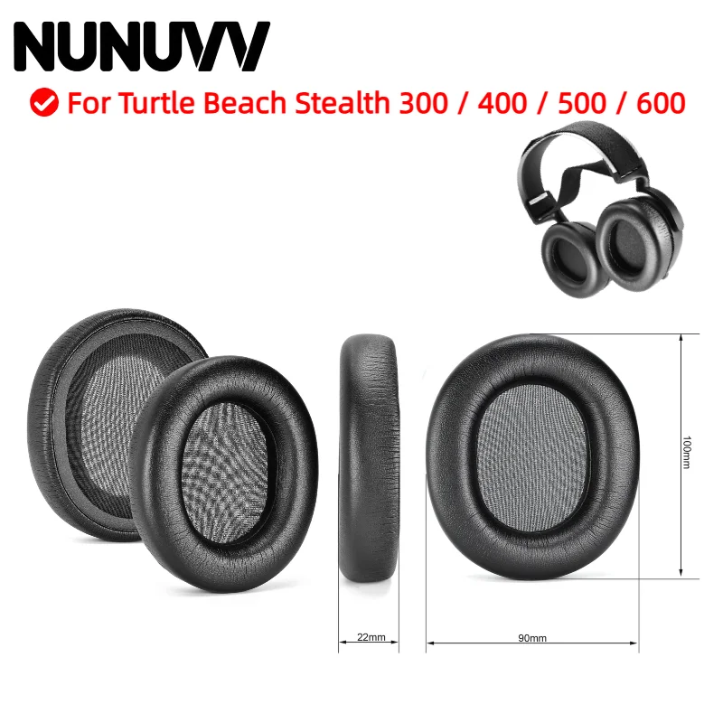 NUNUVV Replacement Ear Pads For Turtle Beach Stealth 300 / 400 / 500 / 600 Headphones Ear Cushions, Headset, Ear Cups Earmuffs