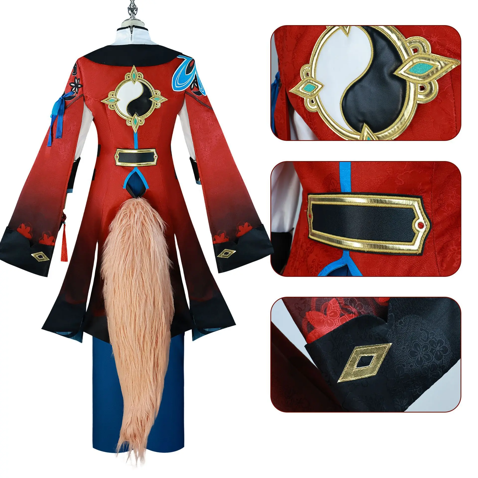 Game Honkai Star Rail Jiaoqiu Cospaly Costume Tail Wig Shoes Uniform Suits Halloween Carnival Party Role Play for Men