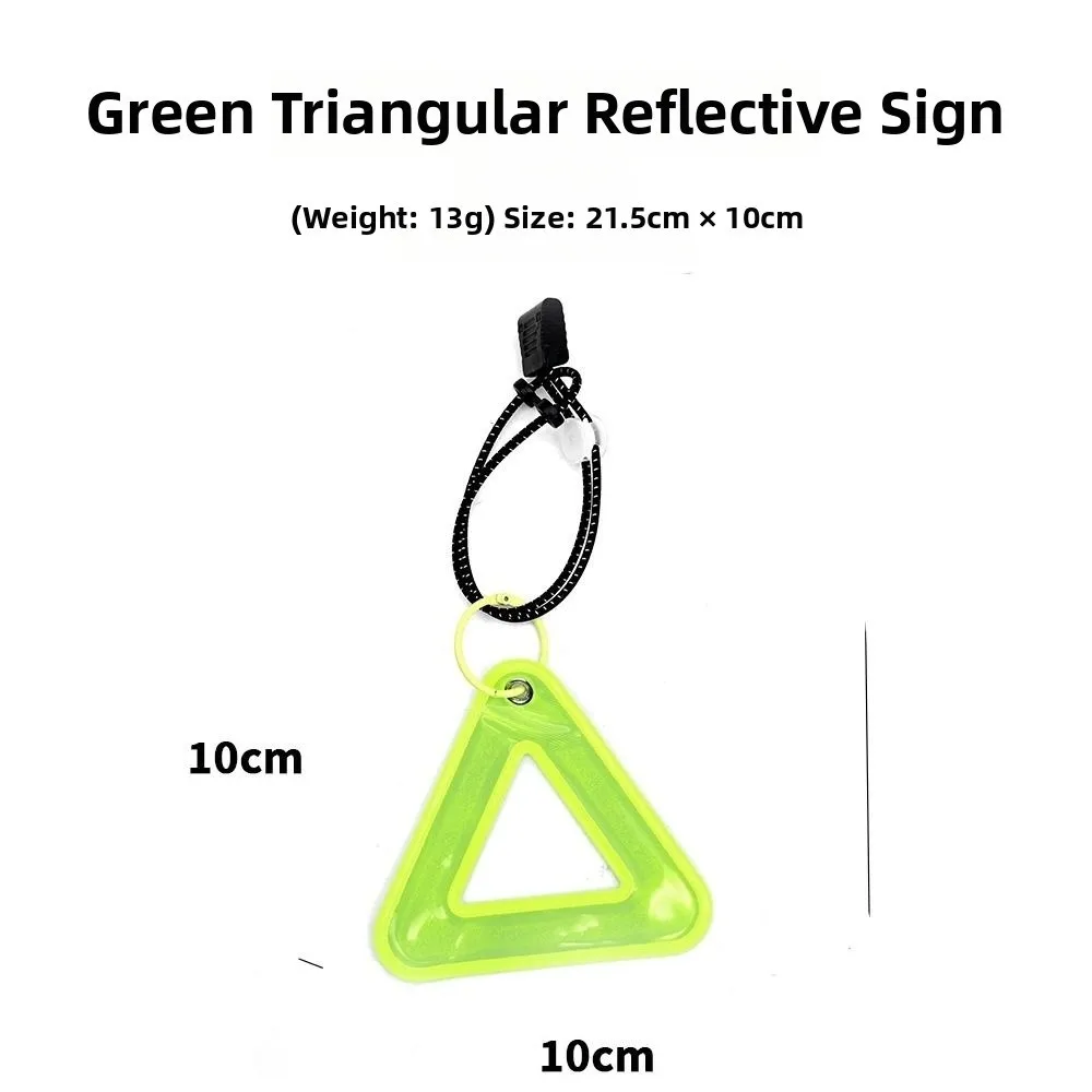 2Colors Outdoor Portable Reflective Signs 10*21.5cm PVC Bicycle Hanging Tag W Elastic Cord For Bike Night Visible Riding Safety