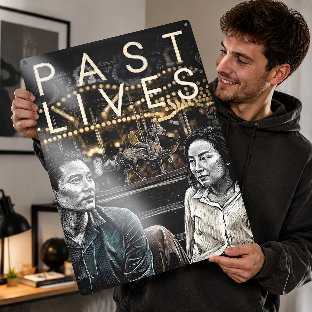 Past Lives Nightclub Conversation Printed Poster Customized Metal Sign Award Film Style Wall Art Appeals To Cinema Enthusiasts