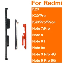 Klamra klawisza głośności zasilania dla Xiaomi Redmi K20 K30 Pro Note 7 8 9 Pro Note 8T 9S 5G Przycisk boczny Wspornik głośności zasilania Zatrzask uszczelki