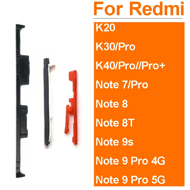 Power Volume Key Buckle For Xiaomi Redmi K20 K30 Pro Note 7 8 9 Pro Note 8T 9S 5G Side Button Power Volume Bracket Snap Gasket