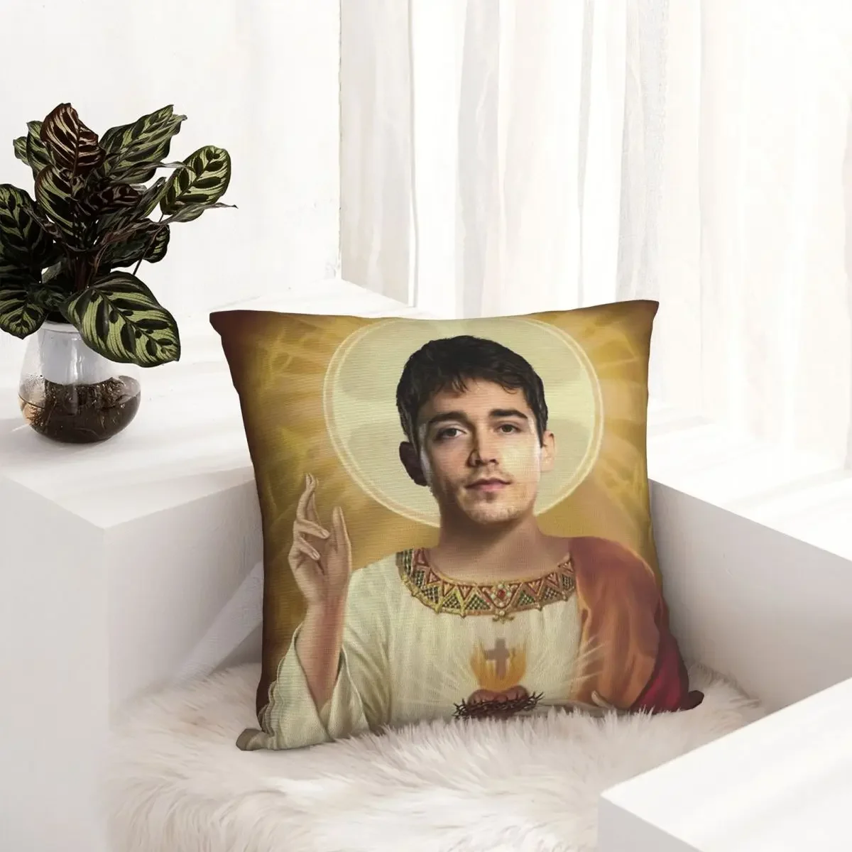 Charles Leclerc Jesus Funny Pillowcase Printing Polyester Cushion Cover Decoration Throw Pillow Case Cover Home Zipper 45*45cm