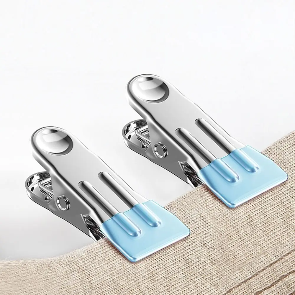 Traceless Clothes Drying Clips Heavy Duty Metal Chip Clips Food Bag Clips Pants Clip for Photo Drying Clothesline Laundry Sock