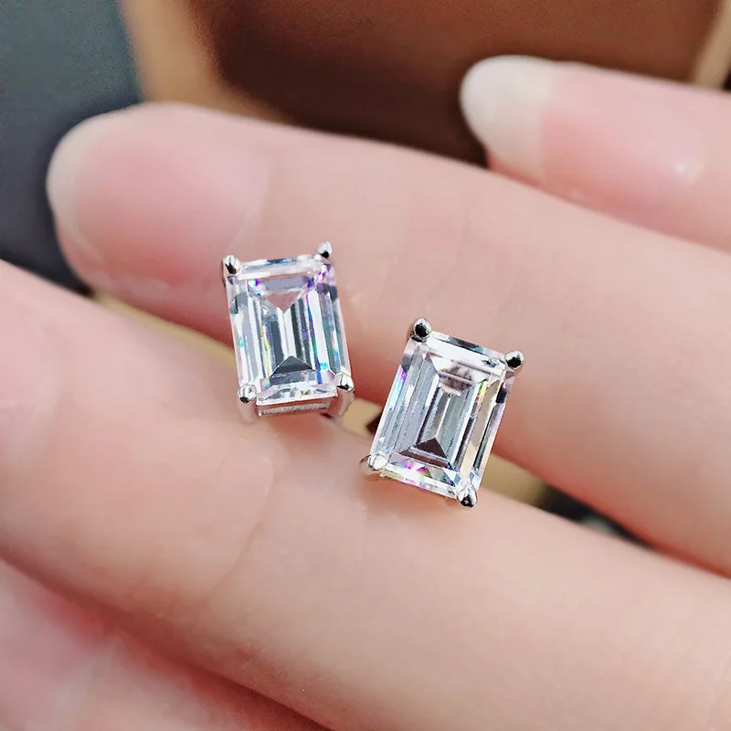 

Authentic Real Pure S925 Sterling Silver Cute Stud Earrings Similar Diamond Moissanite Girl Fashion Birthday Gift Anniversary