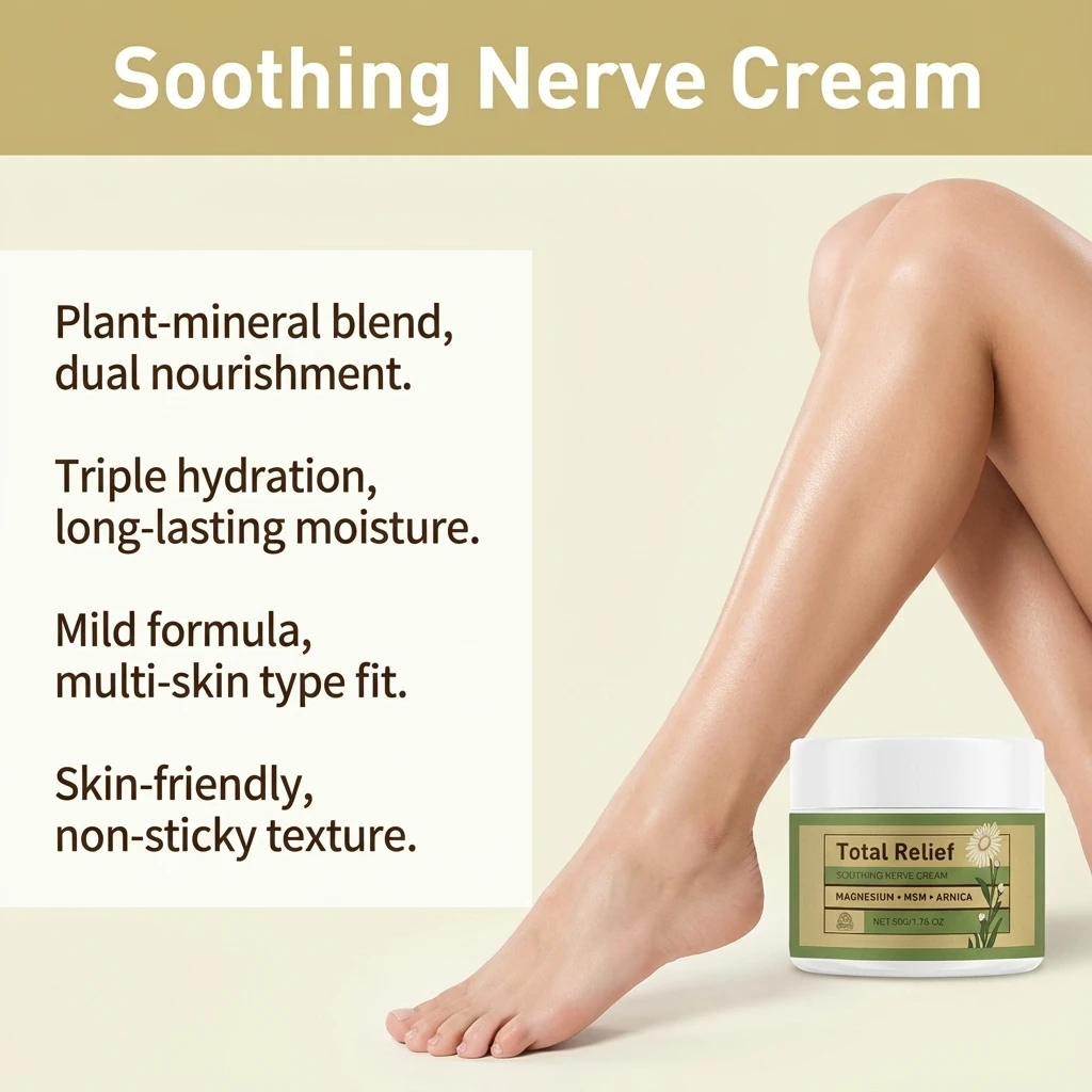 Total Relief Beruhigende Creme, Nerven-Feuchtigkeitspflege, Pflanzenessenz, Tägliche Hautweichmachende Massagecreme, Körperpflege, Hautaufhellende Creme – Detail 4