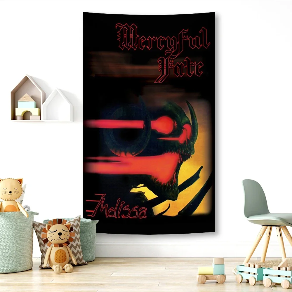 Danish Heavy Metal Band Tapestry Mercyfuls Fate Printed Posters Bar Club Garage Room Headboard Hanging Decorations