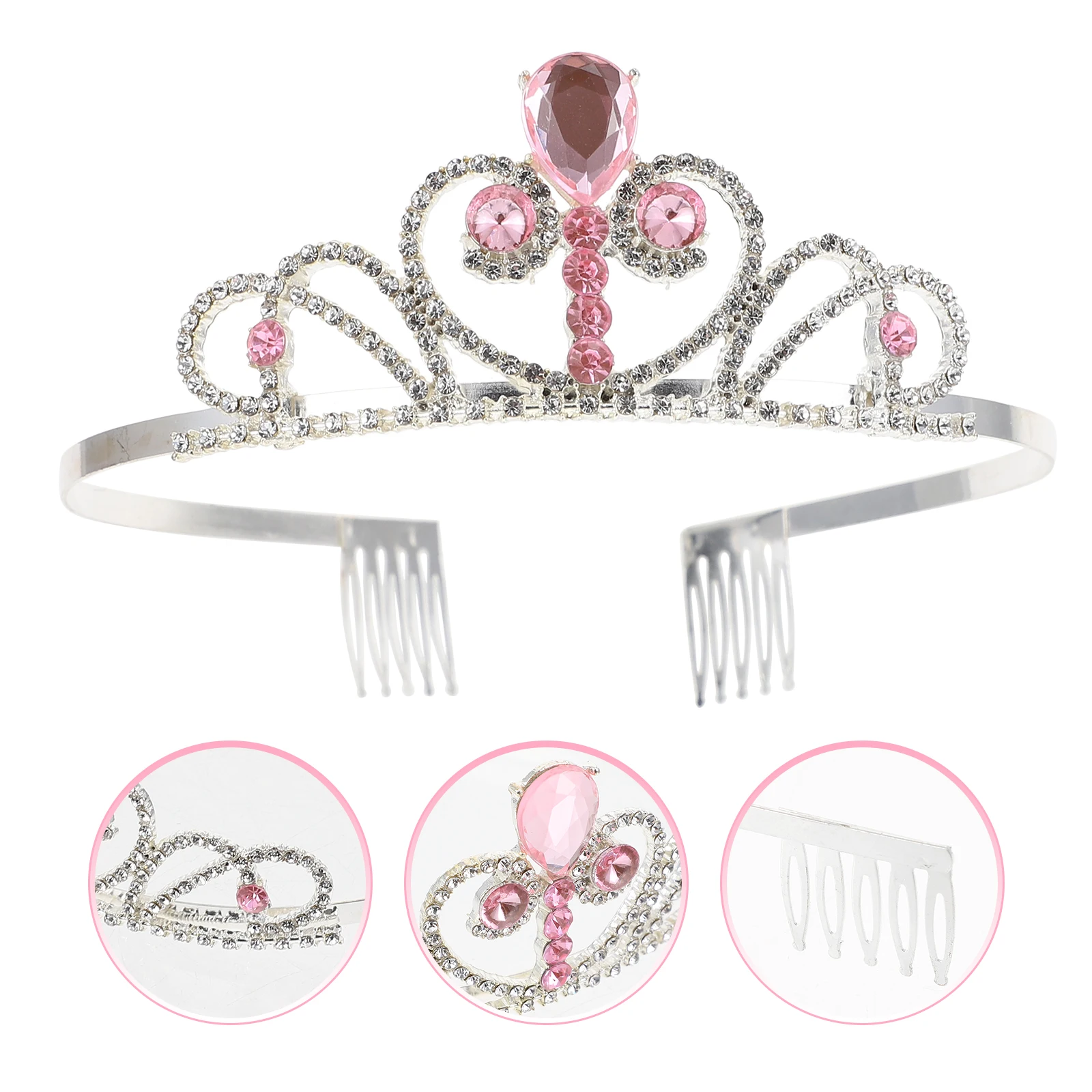

Children's Crown Headband Headbands Hairband for Girls Party Rhinestones Kids Birthday Alloy Toddler Baby