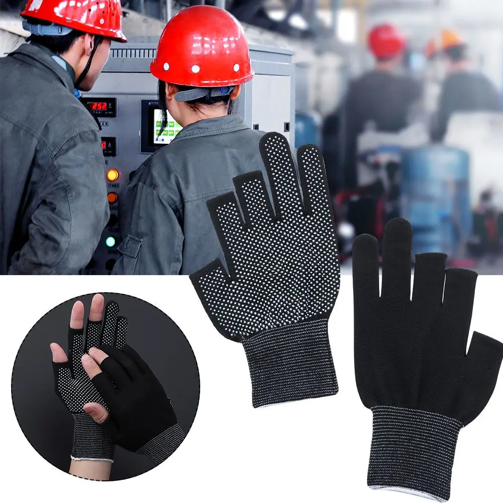 Spring Summer Stretch Sunscreen Anti-Slip Fishing Gloves Sun Protection Driving Mittens Open/Half Fingers