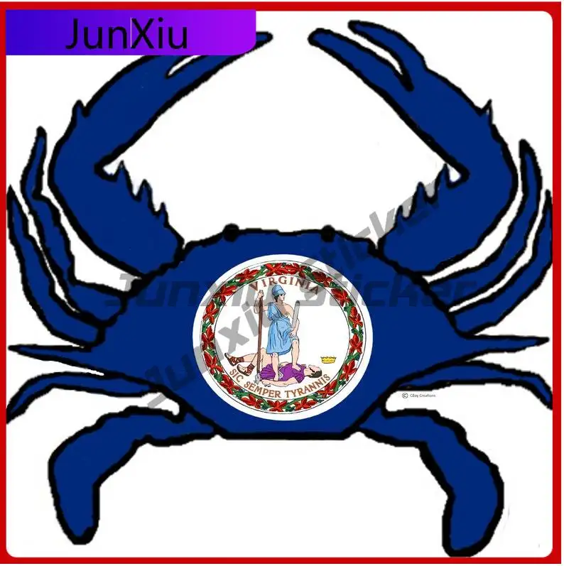 

Virginia Flag Crab Shaped Exterior Sticker Accessories Car Bicycle Skateboard Laptop Rv Uggage Kayak Suv Motorcycle Bumper Water