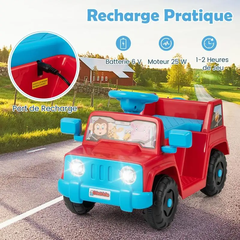 Coche Eléctrico De 6V Para Conducir Uno Mismo Con Efectos De Sonido, Arranque Con Un Solo Toque, Portavasos Y Luces Led Rojas, Envío Desde Almacén Local — -65%, 126.01€ Coupon, from 66.07€ – 65% descuento – €66.07