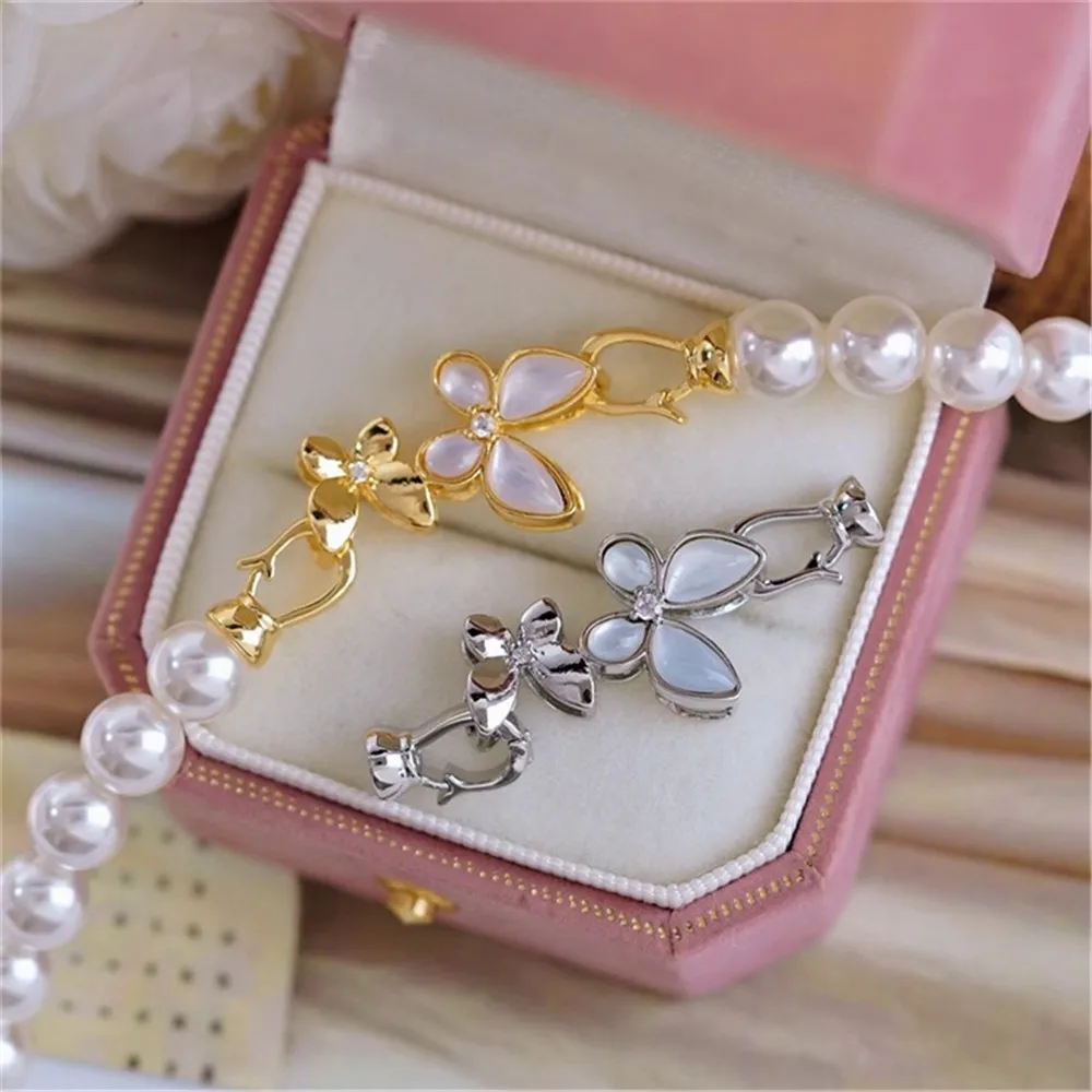 

Аксессуары «сделай сам», плотная медная оболочка 18 карат с золотым покрытием, жемчужное ожерелье, Пряжка для соединения цепочки к свитеру