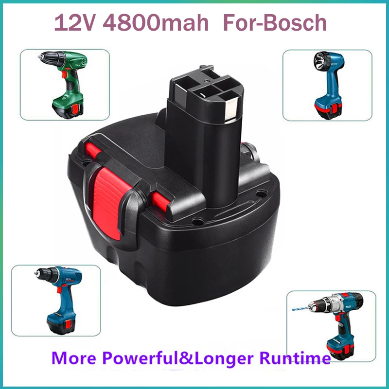 

4800mAh Ni-MH 12V Drill Battery for-Bosch 12V BAT043 BAT045 BAT046 BTA120 BAT139 GSR 12 VE-2 PSR 12VE-2 Cordless Power Tools