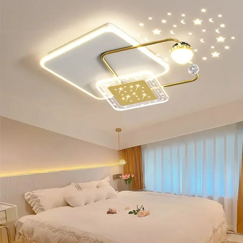 

SANDYHA Modern Simple Star Ceiling Light LED Acrylic Warm Romantic Lamp for Bedroom Children Room Study Living Room Decor