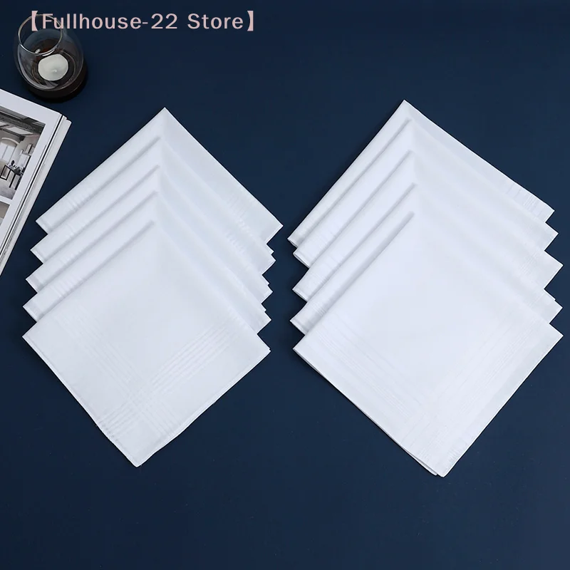 

【MAX-22】6/12pcs White Soft Cotton Handkerchief Handkerchief Gentleman Handkerchief DIY Solid Color Handkerchief