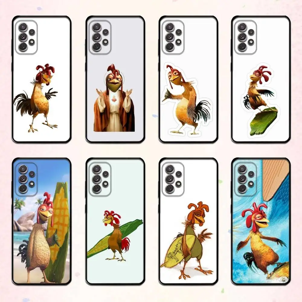 Funda de teléfono F-FUNNY C-Chicken J-Joe Surf para Samsung S 25,24,23,22,30,21,10,9,Ultra,Plus,Lite,FE,4,5 G, funda negra suave