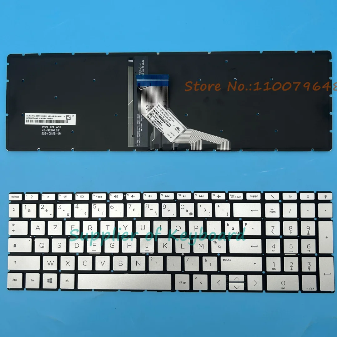 

NEW Azerty French Keyboard For HP home 15-da0109nf 15-da0110nf 15-da0112nf 15-da0113nf Laptop Silver/Black