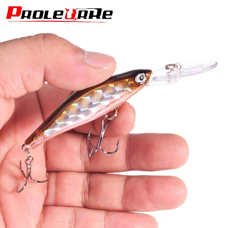 

1 Pc Floating Minnow Fishing Lure 95mm 7.2g Laser Plastic Wobbler With Hooks​ Fishing Tackle Artificial Hard Bait for Bass Pike