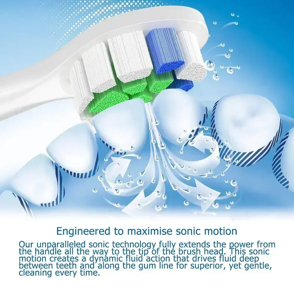 Diamond Toothbrush Heads for Sonicare, Fits 2 Series, ProResults, FlexCare, Healthy White, Platinum, EasyClean, Gum Health White
