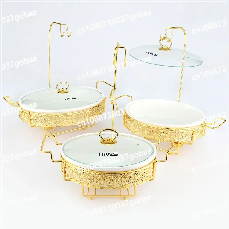 Luxury Ceramic Buffet Food Warmer 2.0/2.5/3.5L Chafing Dish with Hanging