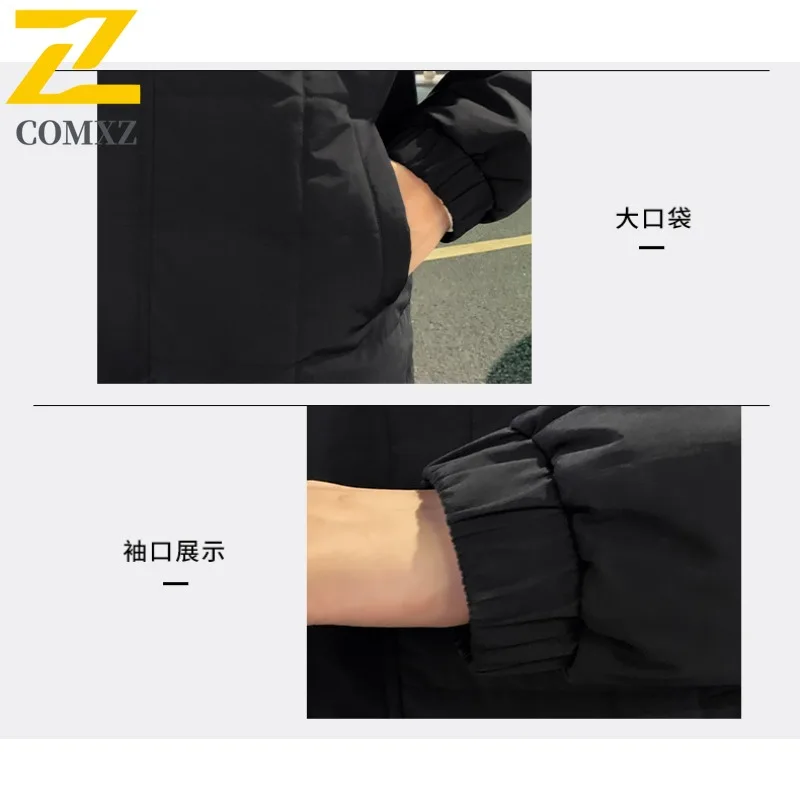 COMXZ الرجال الخبز سترة 2025 الأعمال وصفت مقاومة البرد بلون جولف ثلجي الشتاء الحشو مكتب براقة وسادة مبطنة