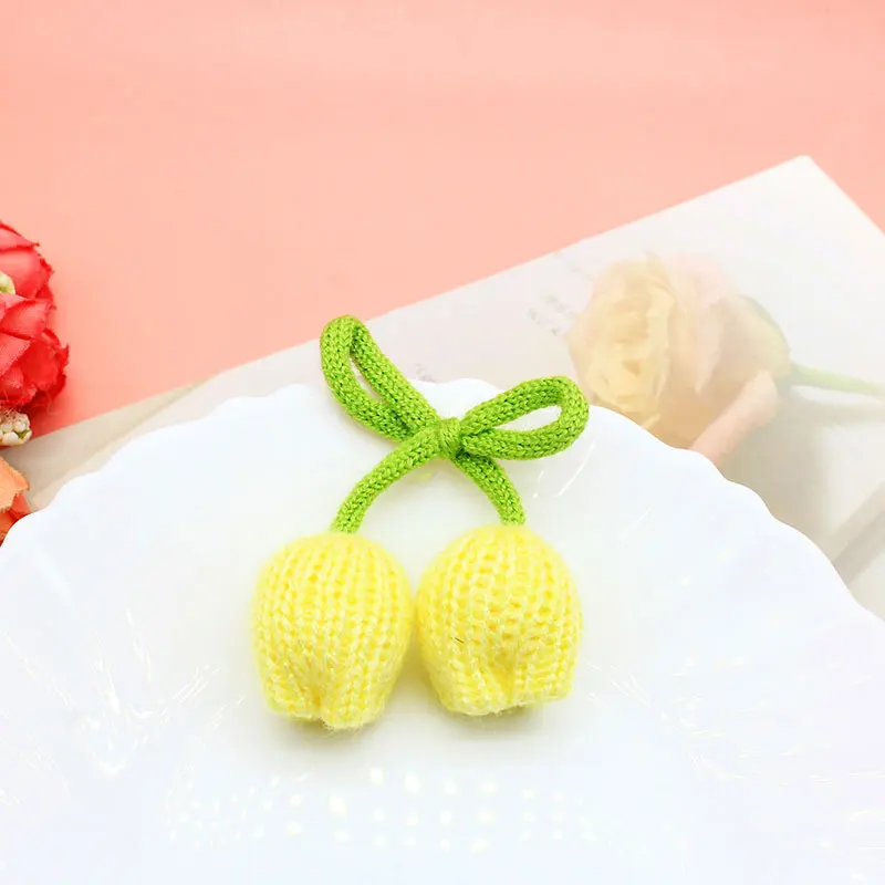 10 Stück Doppelköpfige Tulpenknospen-Blumendekoration für Röcke, Kleidung, Schultaschen, DIY-Anhänger-Zubehör – Detail 7