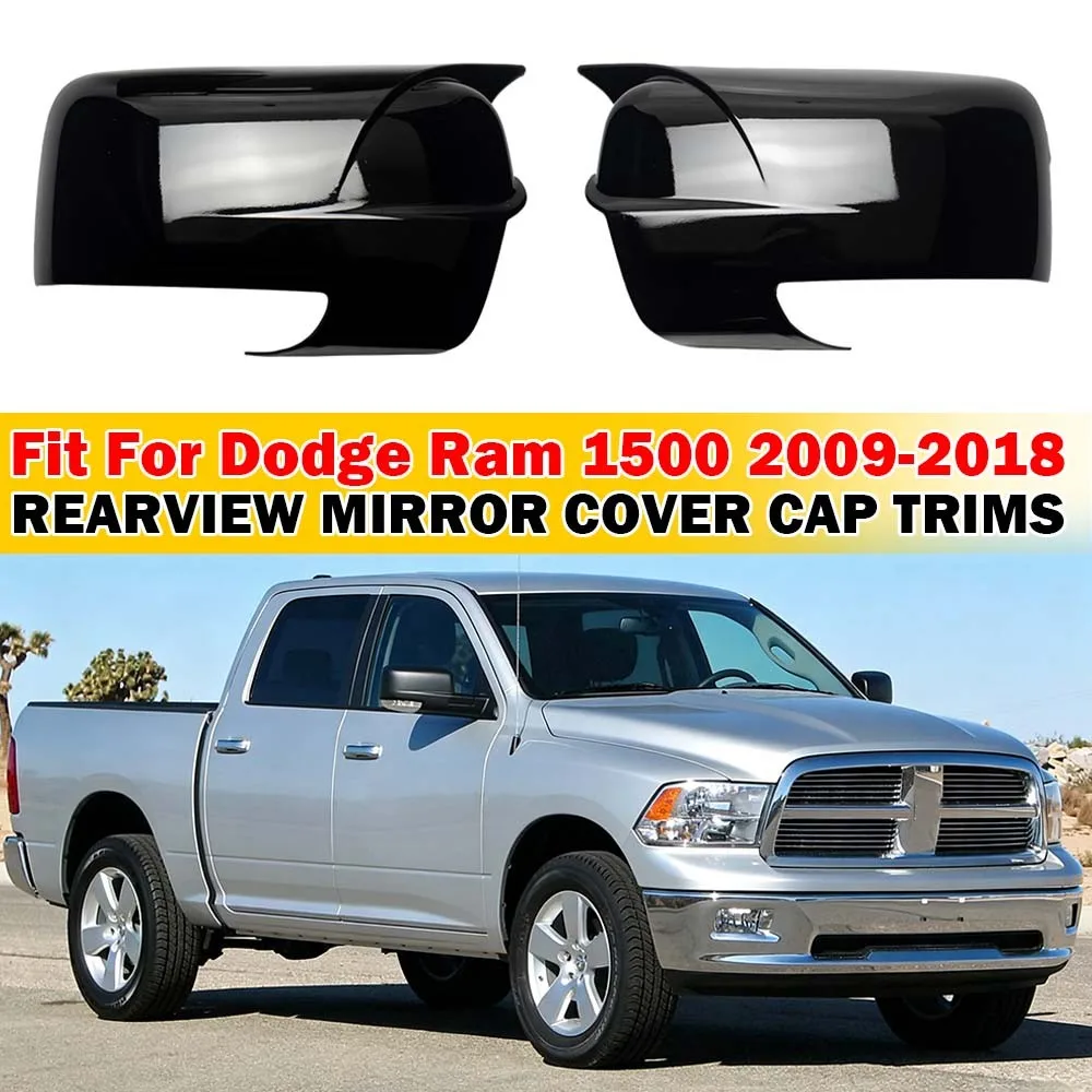 

For Dodge Ram 1500 2009-2018 2x Ox Horn Rearview Wing Mirror Cover Cap Lip Case Housing Shell Side Door Sticker Car Accessories