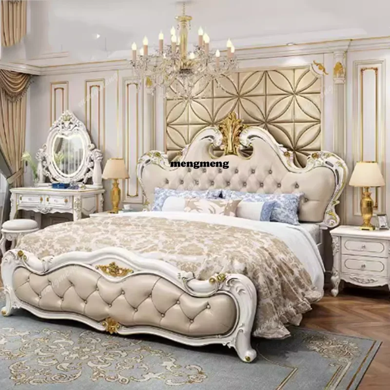 

White Headboard Double Bed Simple Wood Custom Girls Modern Luxury Beds Bedroom Storage Italian Cama Matrimonial Furniture