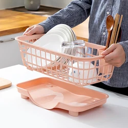 WORTHBUY Dish Drying Rack Plastic Tableware Drainer Kitchen Accessory Bowl Chopsticks Drain Storage Rack Dinnerware Organizer