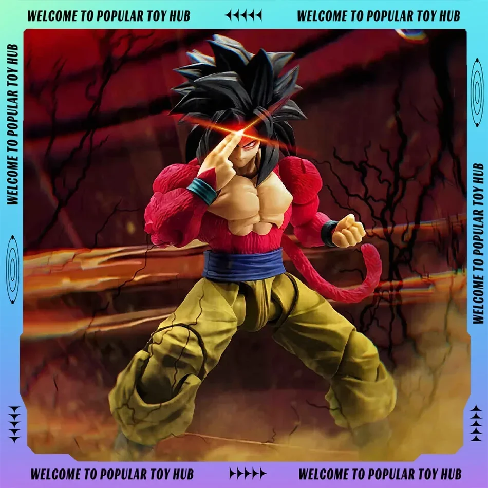 En Stock Dragon Ball GT figura SHF 6 pulgadas SSJ4 figuras Untamed Power Son Goku figuras de Anime juguetes de modelos coleccionables personalizados para niños