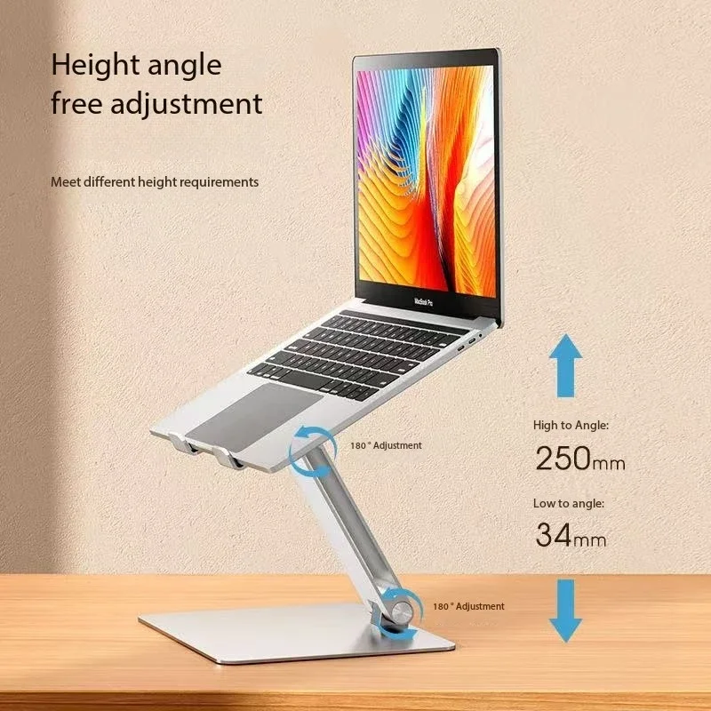 調整可能なラップトップスタンド,デスクトップ作業用の金属ホルダー,すべてのMacbook,コンピューター,ノートブックに適しており,高品質