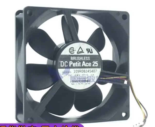 

Ltsf For SANYO DENKI 109R0824S407 DC 24V 0.1A 80x80x25mm 3-Wire Server Cooling Fan8cm