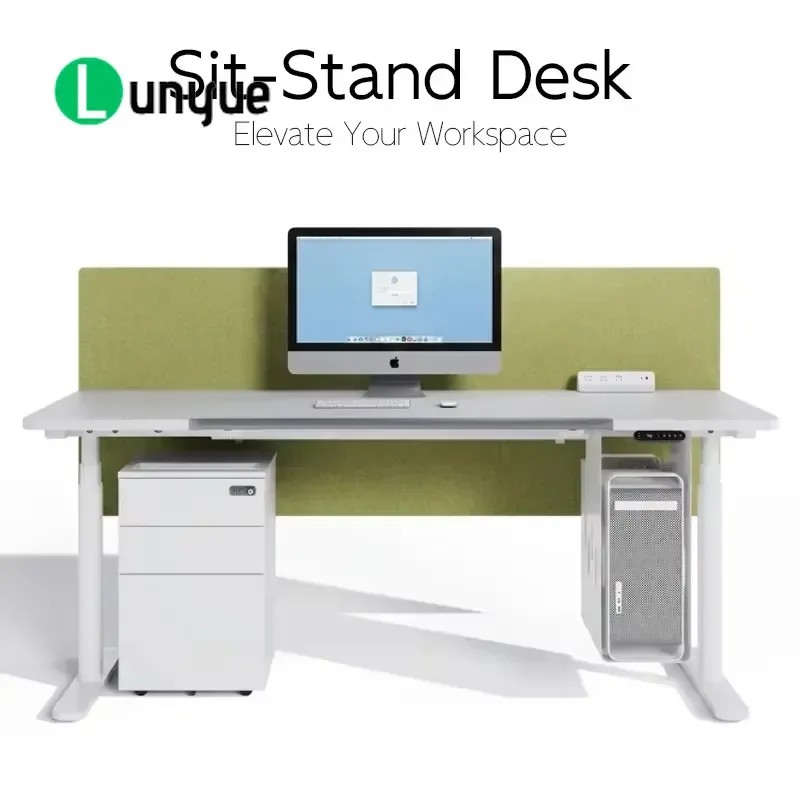 Height Adjustable Standing Desk Modern Ergonomic Sit Stand Office Desk Durable Simple Home Workstation for Staff Computer
