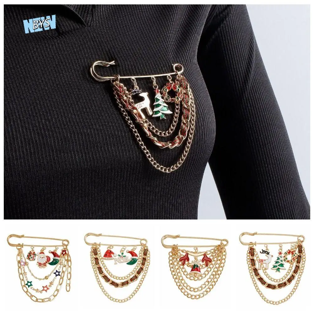 

Jewelry Gift Cartoon Christmas Brooch Snowman Snowflakes Dress Shawl Clip Socks Waist Fixed Buckle Waistband Pin Bag Decoration