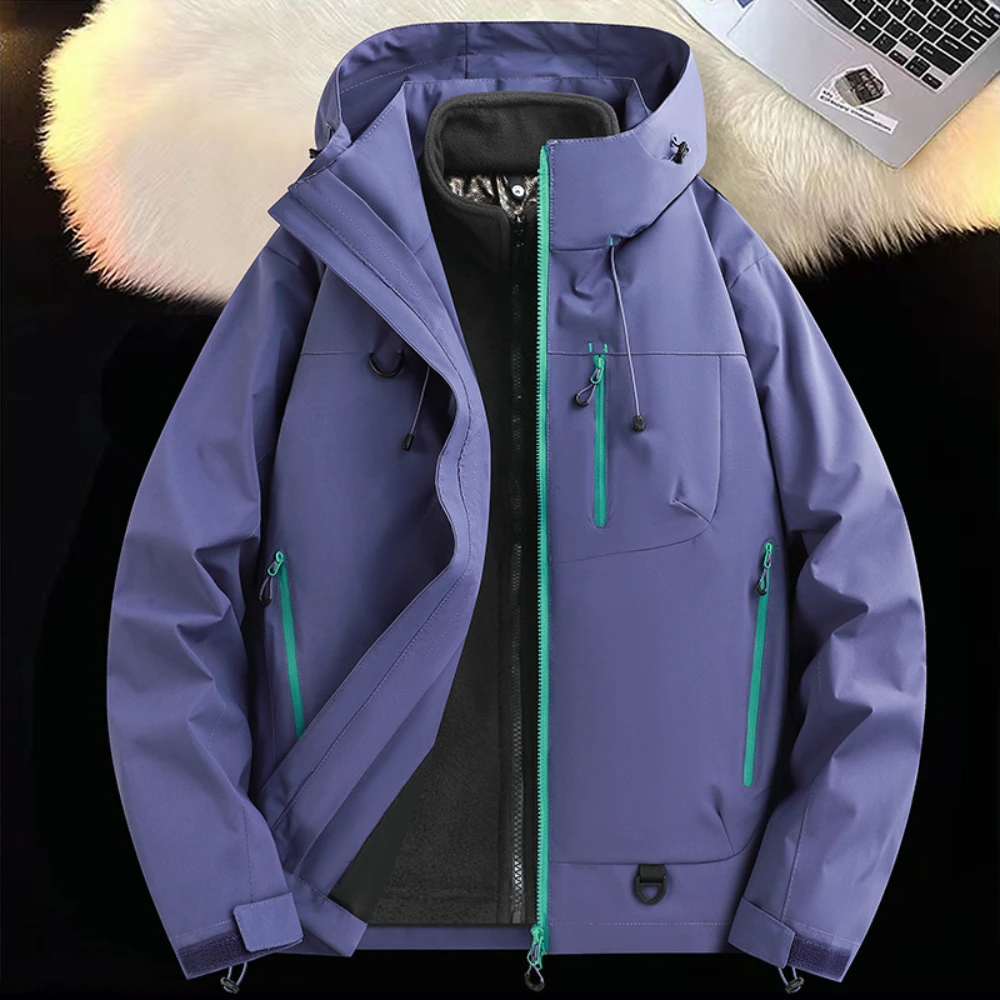 Three In One Detachable Submachine Jacket, Winter Waterproof Ski Jacket, Women's Thick Wool Jacket, Warm Raincoat Windbreaker
