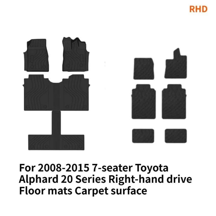 

For 2025 Alphard 40 Series 2008-2015 Toyota ALPHARD 20 Series Car TPE All-season Waterproof Floor Mat Trunk Mat
