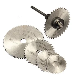 6Pcs HSS Mini Kit di utensili rotanti a lama circolare per taglierina in metallo Dremel Set di utensili elettrici mandrino Cutoff dischi da taglio per legno trapano