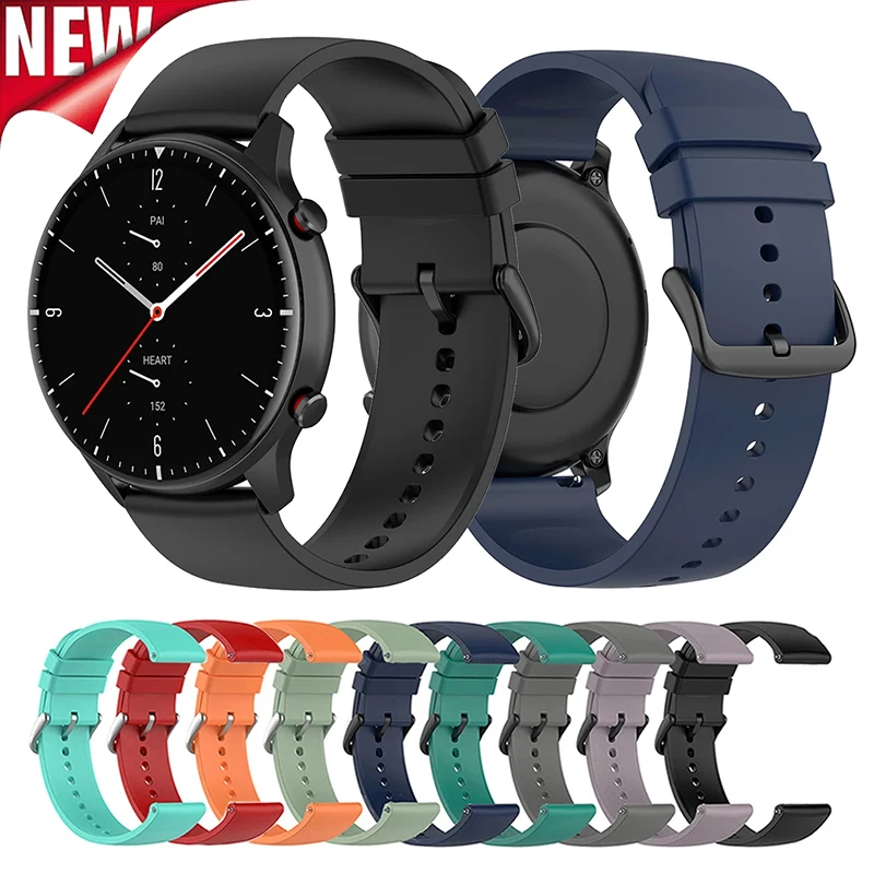 

20mm 22mm Silicone Strap for Huami Amazfit GTR 4/3/2 GTR 47mm Smart Watch Band for Xiaomi Watch Color 2 S2 S1 for Galaxy 7 6 5 4