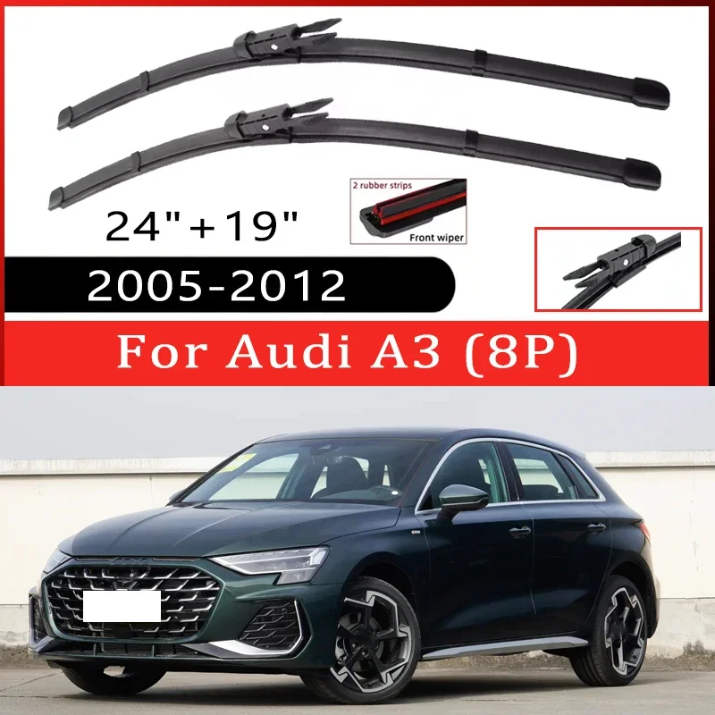 

Комплект из 2 передних дворников для Audi A3 (8P) S3 RS3 2005-2012, 2006, для лобового стекла, 24"+19", автомобильные аксессуары