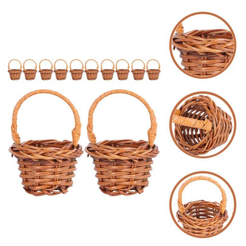 Mini Woven Baskets Miniature Flower Baskets Miniature Flower Baskets Small Easter Candy Gift Baskets
