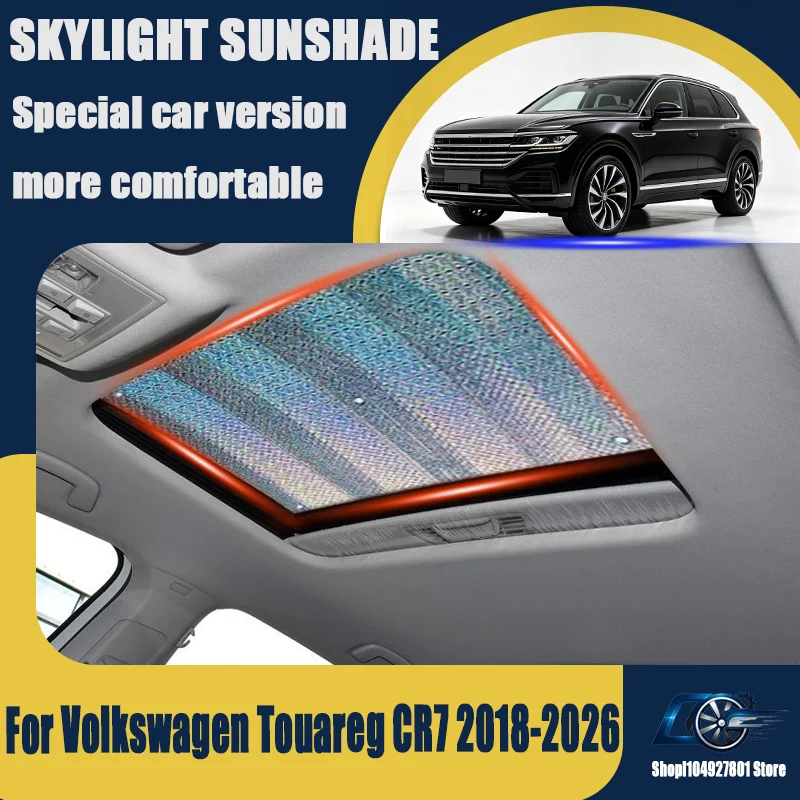 For Volkswagen Touareg CR7 2018-2026, Sunroof Sunshade Heat Insulation, UV Protection, Roof Sunscreen, Keeps Cabin Cool