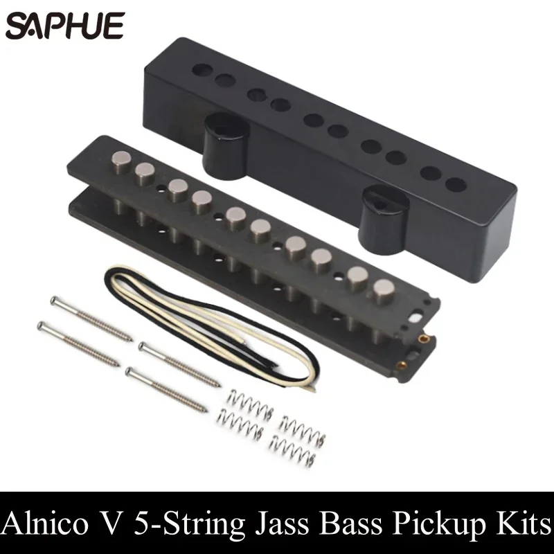 Alnico V 5JB Pickup Kits- Fiber Bobbin/Alnico V Pole Piece/Waxed Cloth Cable Pickup Kits for 5-String Jass Bass Kits